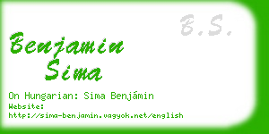benjamin sima business card