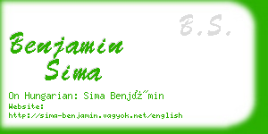 benjamin sima business card